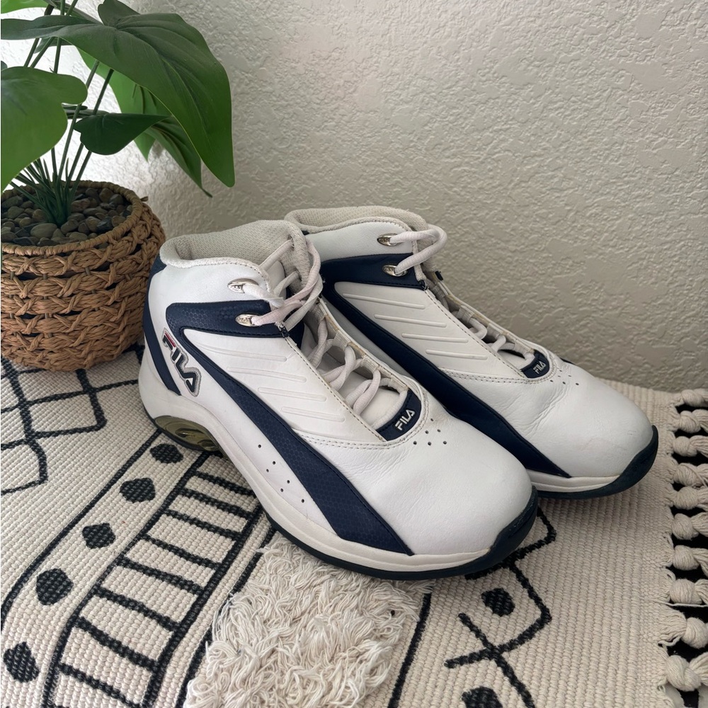 Fila Men's White and Navy Athletic Shoes